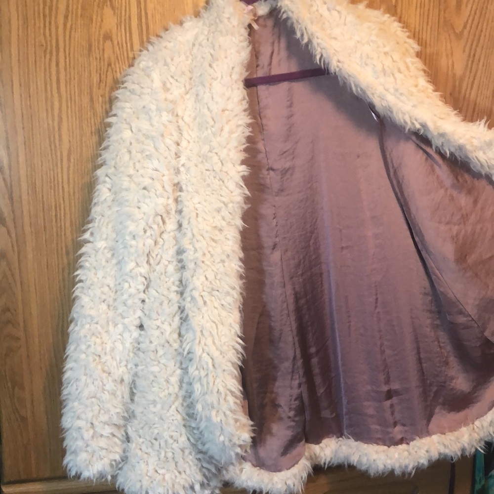 Free People faux fur Sherpa swing coat - Picture 6 of 7